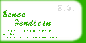 bence hendlein business card
